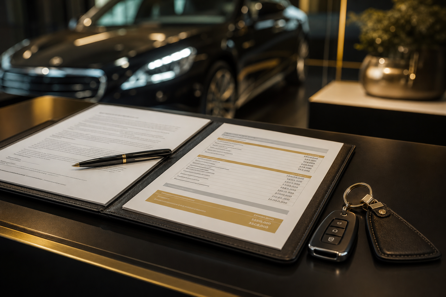 Preventivo di noleggio con voci canone, deposito e franchigie su scrivania